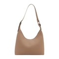 Minimalistische khakifarbene Hobo-Achseltasche mit verstellbarem Riemen aus mattem Kunstleder - Khaki