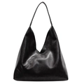 Bolso tote negro geométrico minimalista con diseño de triángulo y correa larga - Negro