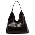 Bolso hobo minimalista de gran capacidad en color marrón chocolate oscuro - Marrón