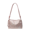 Bolso rosa debajo del brazo con bordado chino y colgante de perla blanca decorativa - Rosa