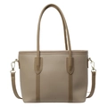 Sac fourre-tout minimaliste en cuir PU marron clair avec bandoulière amovible pratique - Kaki