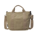 Bolso de lona caqui duradero con correa ajustable y diseño de múltiples compartimentos - Caqui