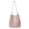 Borsa a secchiello in ecopelle rosa con tracolla regolabile e scritta fashion - Rosa