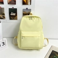 Hellgelber Nylon-Schulrucksack für Schüler mit großem Fassungsvermögen und Taschen - Gelb