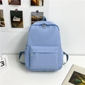 Hellblauer Nylon-Rucksack für Schüler mit Doppelreißverschluss und praktischen Seitentaschen - Blau