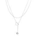 Elegante collana a doppio strato in argento con pendenti a forma di cuore da donna - Stile Tonalità Argento (B5408)