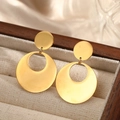Orecchini a cerchio dorati minimalisti in una scatola di legno per gioielli di lusso - Oro (N9885)
