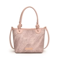 Rosalila Eimertasche aus Canvas für Damen mit stilvollem Knoten-Griff und Logo-Patch - Rosa