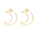 Minimalistische gouden ster en halve maan asymmetrische oorknopjes voor een look - Goud (F2543)