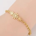 Elegant 18K gold-plated stainless steel bracelet featuring delicate snowflake charms - Snowflake Style (F3469) / Gold