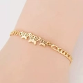 18K gold plated stainless steel bracelet featuring elegant cutout butterfly pendants - Three Butterflies Style (F3471) / Gold