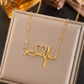 Collar de acero inoxidable dorado con colgante de estetoscopio y corazón en estuche - Estilo De Corazón De Estetoscopio Dorado (C9355)
