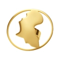 Anillo ajustable de acero inoxidable dorado con mapa de África calado en un marco circular - Estilo Mapa de África Dorado (F639)