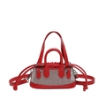 Mini red rhinestone handbag with silver crystals and adjustable strap in a 2024 chic style - Red