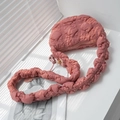 Pink quilted puffer crossbody bag with pleated strap and soft textured cloud design - Deep Pink