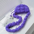 Chic purple puffer cloud bag with quilted down cotton and shoulder strap details - Purple