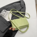 Elegante borsa a tracolla plissettata verde chiaro con tracolla regolabile per uso diario - Verde