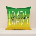 Fodera per cuscino verde sfumato con stampa LOADS of luck per l'arredamento di casa - Stile LOADS Sfumato Verde Giallo (ST028-3)