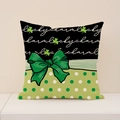 Lucky Charm Saint Patrick's Day pillow cover with green shamrocks and polka dots - Lucky Charm Bow Polka Dots (ST017-2) / Single-Sided Print Pillowcase