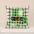 St. Patrick's Day kussensloop met groene geruite Ierse hoed en zwart ruitpatroon - Groene Geruite Hoge Hoed Stijl (ST023-4) / 45cmx45cm (Enkelzijdige Afdruk)
