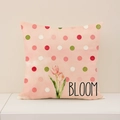 Fodera per cuscino in lino rosa con pois colorati e design tulipano Bloom - Stile Bloom A Pois Colorati (SP011-2)