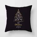 Detailansicht eines Kissenbezugs mit goldenem Weihnachtsbaum und Feiertagsgrüßen - Goldener Wellen-Weihnachtsbaum-Stil (xmas16 (13))
