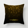 Detail von Kissenhüllen mit goldenen Schneeflocken und Merry Christmas Schriftzug - Radioaktiver goldener Glitzer-Stil (xmas16 (14))