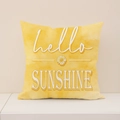 Linen sunflower pillowcase featuring yellow Hello SUNSHINE watercolor floral design - Hello Sunshine Style(SMP065-4) / 45*45cm (Cover Only) / Yellow