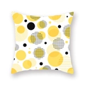 Federa per cuscino nordica gialla con motivi geometrici e puntini in stile pop art - 45cmx45cm / Pois Geometrici Gialli (DM47-5)