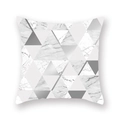 Modern silver gray geometric peach skin pillowcase with marble and triangle patterns - Modern Marble Texture Color Block (DM157-6)