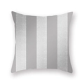 Close-up of square silver stripe pillowcase with glitter texture and grey peach skin fabric - Silver Grey Glitter Vertical Stripes (DM157-7)
