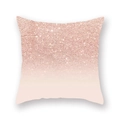 Detailansicht von roségoldenem Pailletten-Druck und rosa Farbverlauf am Kissenbezug - 45x45 cm / Rosa Gold Farbverlauf Glitzer Stil ((1)DM207)
