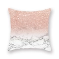 Quadratischer Kissenbezug mit Roségold-Glitzer und Marmormuster aus weichem Pfirsichhaut-Stoff - 45x45 cm / Roségold Glitzer Marmor Stil ((2)DM207)