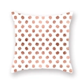 Macro shot of rose gold metallic polka dot texture on white peach skin fabric cushion - Rose Gold Polka Dot Style ((9)DM207)