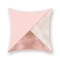 Detail of rose gold foil and pink geometric triangles on soft decorative pillowcase - Geometric Triangle Pink Gold Style ((12)DM207)