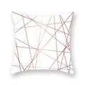 Macro view of rose gold geometric lines on white polyester pillowcase fabric texture - Geometric Cross Pink Gold Style ((15)DM207)