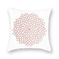 Detailed close-up of rose gold mandala floral geometric pattern on white pillowcase - White Rose Gold Mandala Style ((23)DM207)