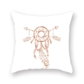 Detail of rose gold dreamcatcher print on soft white peach skin cushion cover - Rose Gold Dreamcatcher Style ((26)DM207)