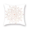 Close-up of mandala pattern cushion cover in rose gold and white peach skin fabric - Mandala Geometric Flower Style ((27)DM207)