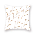 Detail of rose gold and pink floral branch print on white peach skin pillowcase - Pink Gold Branch Buds Style ((28)DM207)