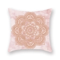 Detail of rose gold mandala geometric pattern on pink marble texture cushion cover - Marble Gold Mandala Style ((31)DM207)