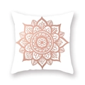 Close-up of rose gold mandala floral pattern on a soft white peach skin pillowcase - Rose Gold Symmetrical Petal Mandala Style ((32)DM207)