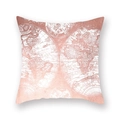 Macro view of vintage world map printed in rose gold on a white cushion cover texture - Vintage World Map Style ((33)DM207)