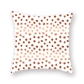 Close-up of peach skin pillowcase with irregular reddish-brown and orange dots pattern - Red Brown Hand Drawn Polka Dot Style ((36)DM207)