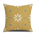 Nordic geometric linen pillow cover with yellow mustard mandala pattern for sofa - Linen 45*45cm (Pillowcase Only, No Core) / Mustard Yellow Mandala Geometric Pattern (SXYM14-28)