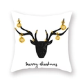 Golden Christmas pillow case with black reindeer elk and Merry Christmas print - Black Shadow Reindeer Style (19XMAS4 (2))