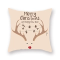 Detail of Christmas reindeer cushion cover with Merry Christmas text and festive ornaments - 45x45cm / Beige Red Nose Reindeer Ornament (19XMAS3-24)