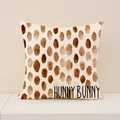 Easter linen pillowcase featuring brown watercolor dots and Hunny Bunny text design - 45x45CM (No Core) / Brown Watercolor Polka Dots with Text (EP005-2)