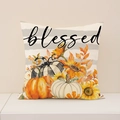 Gesegneter Ernte Kissenbezug mit Kürbis und Sonnenblume für herbstliche Dekoration - Kürbis Sonnenblume Blessed Stil (FP013-4)