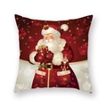 Détail de la taie d'oreiller de Noël avec illustration du Père Noël et de Casse-Noisette - Père Noël avec boîte cadeau (19XMAS16 (7))